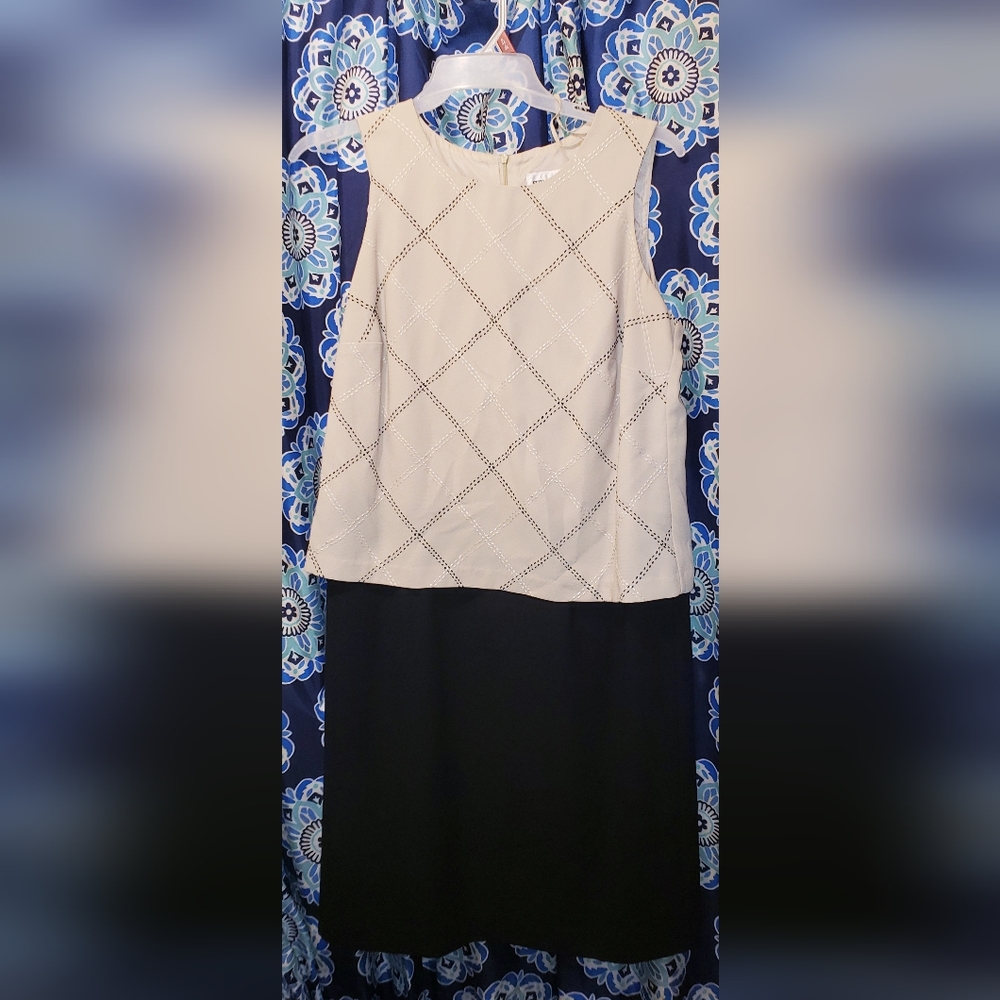 Studio I black & beige dress size 14w style# 38447W